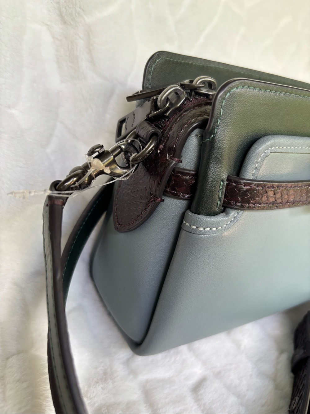 Coach Tate 18 Crossbody With Snakeskin Detail - Picture 4 of 16